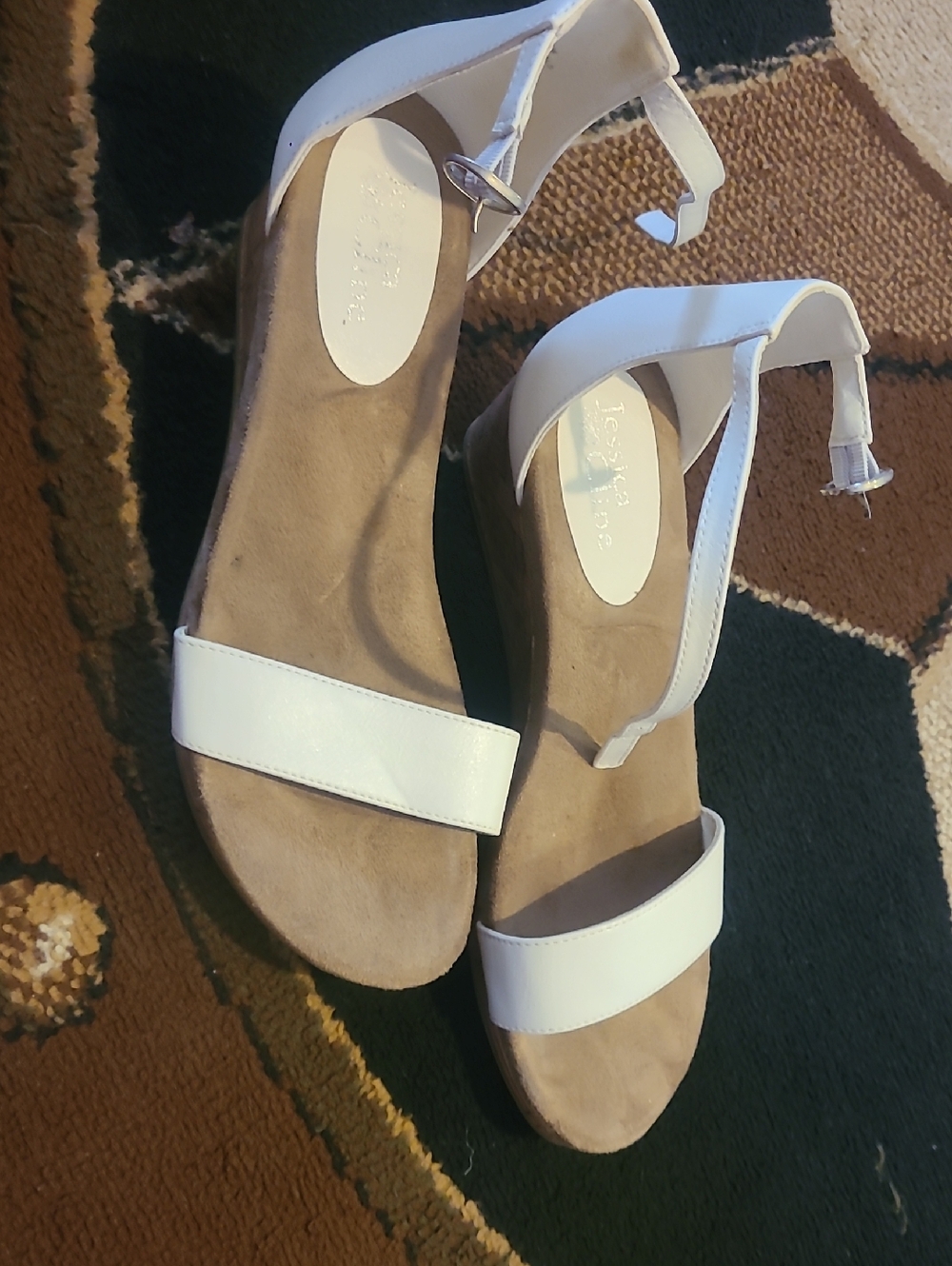 Women's White Ankle-Strap Flat Sandals